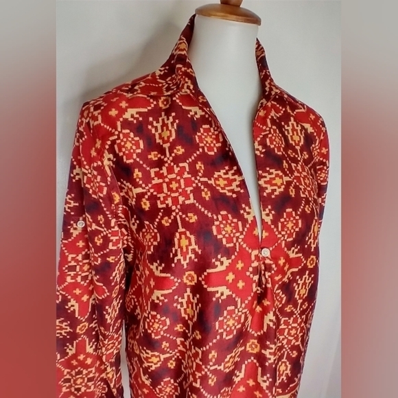 LAUREN PATTERNED COTTON BLOUSE - Picture 4 of 6